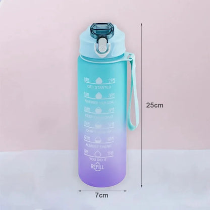900ML  Motivational Portable Water Bottle with Time Marker Leak-proof Top