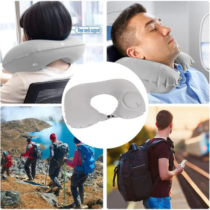 1pc Inflatable U-Shape Travel Neck Pillows
