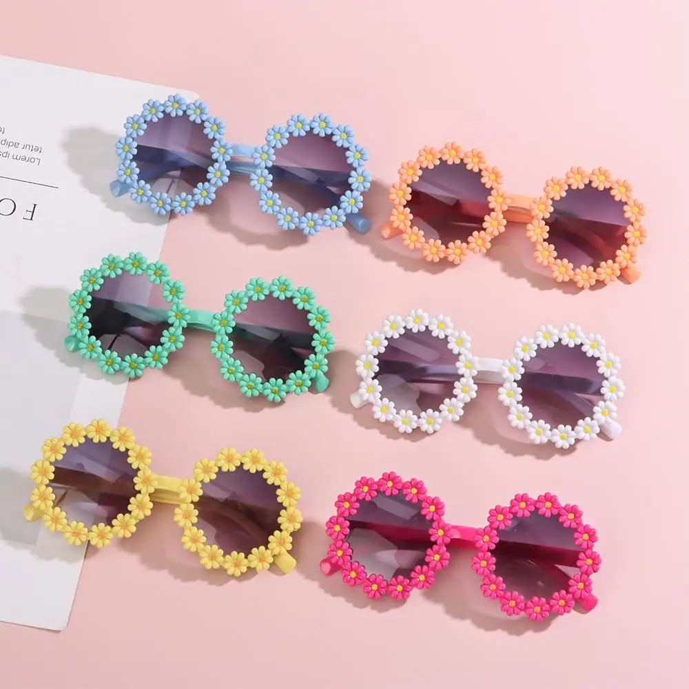 Children Cute Acrylic Flower Outdoor Sun Protection Sunglasses