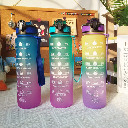 1 Liter Motivational Leakproof Water Bottle