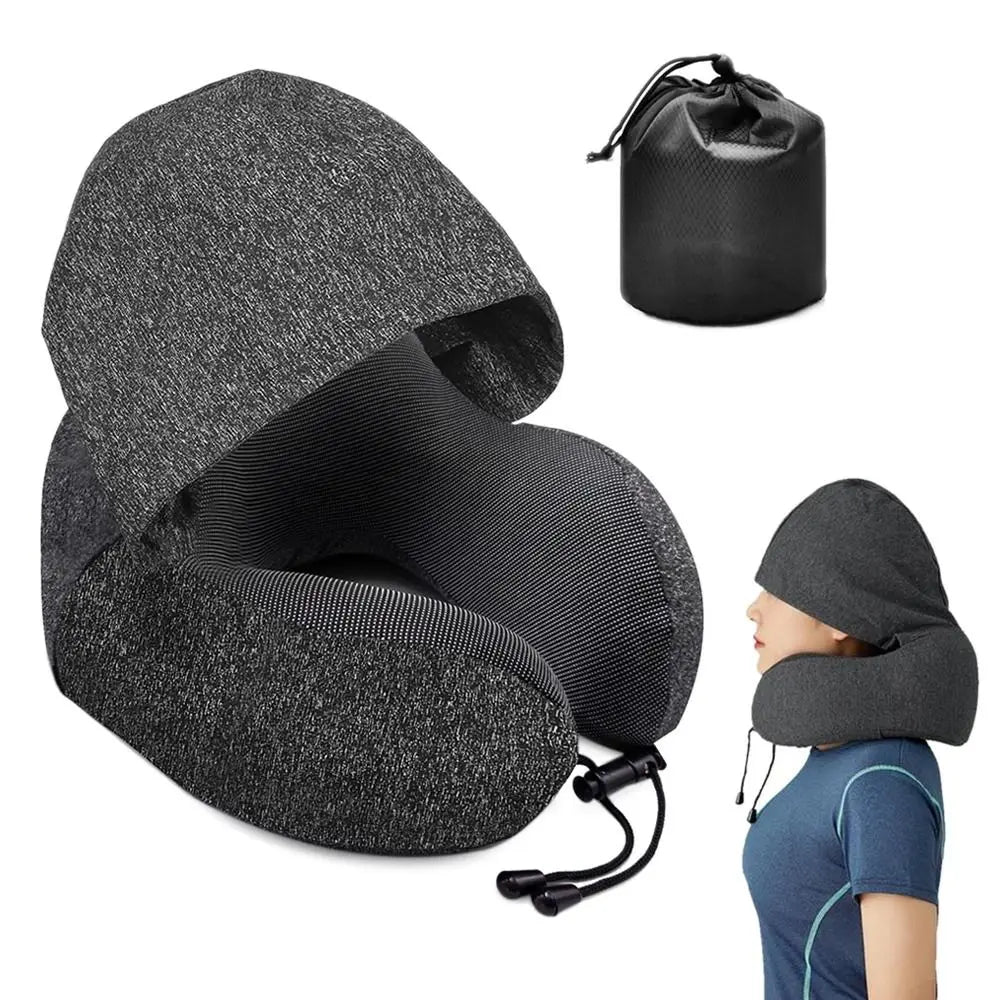 U-Shaped Hooded Travel Pillow
