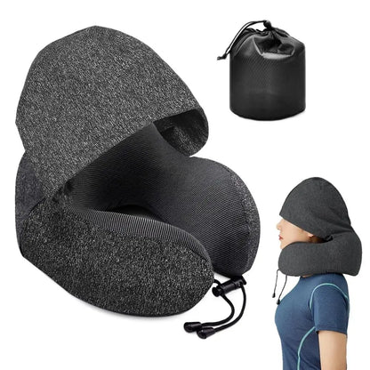 U-Shaped Hooded Travel Pillow