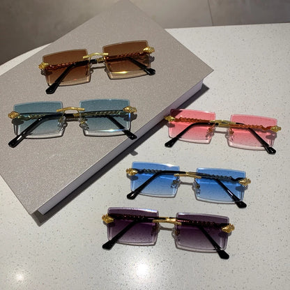 Rimless Rectangular Shades with Twisted Snake Leg