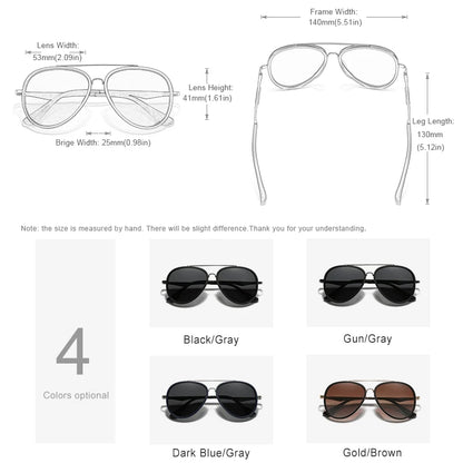 Classic Pilot Polarized Sunglasses with UV Blocking Oculos
