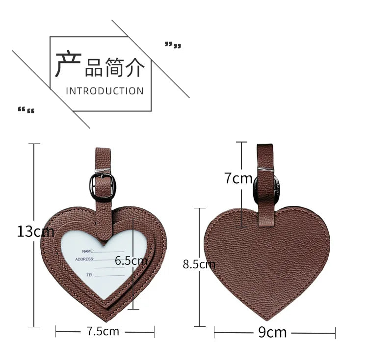 Heart Style PU Leather Luggage Tag