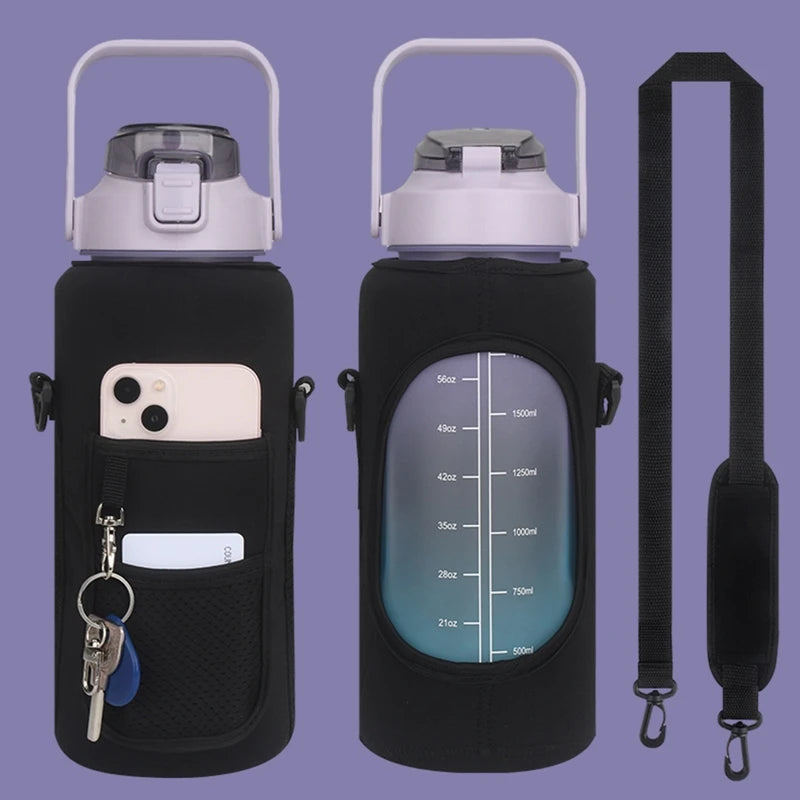 Half Gallon Sport Water Bottle Insulated Sleeve With Strap