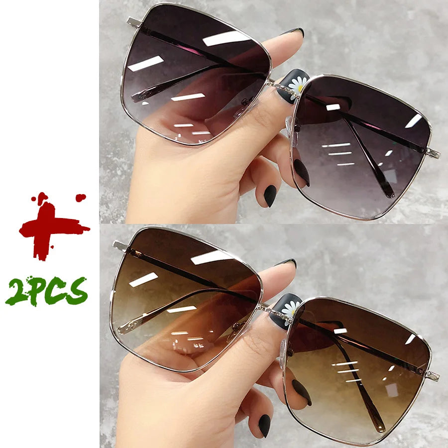 Unisex Retro Alloy Frame Sun Glasses