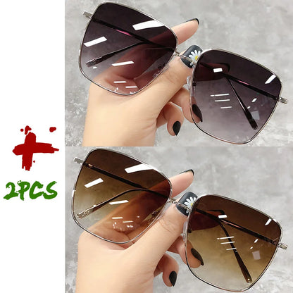 Unisex Retro Alloy Frame Sun Glasses