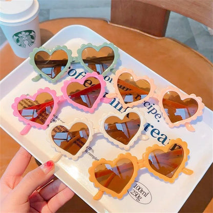 Cartoon Heart Kids Sunglasses with UV Lens