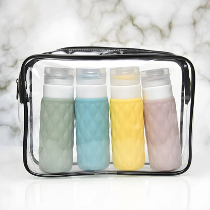 Travel Silicone Dispenser Bottle Soft Squeeze Portable Empty Bottles
