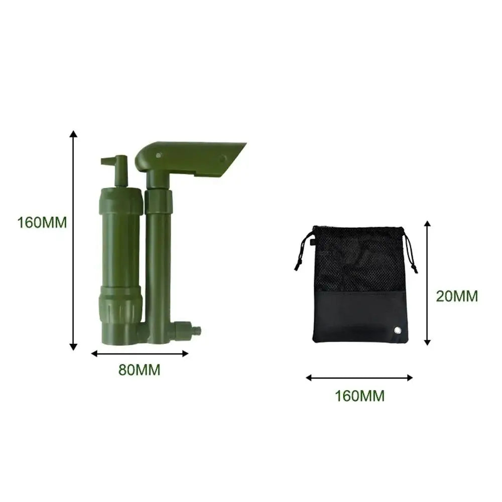 Outdoor Water Filtration Purifier Pump Portable for Hiking, Camping Survival Emergency Tool