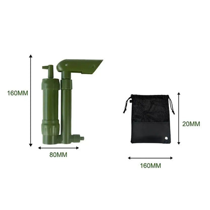 Outdoor Water Filtration Purifier Pump Portable for Hiking, Camping Survival Emergency Tool