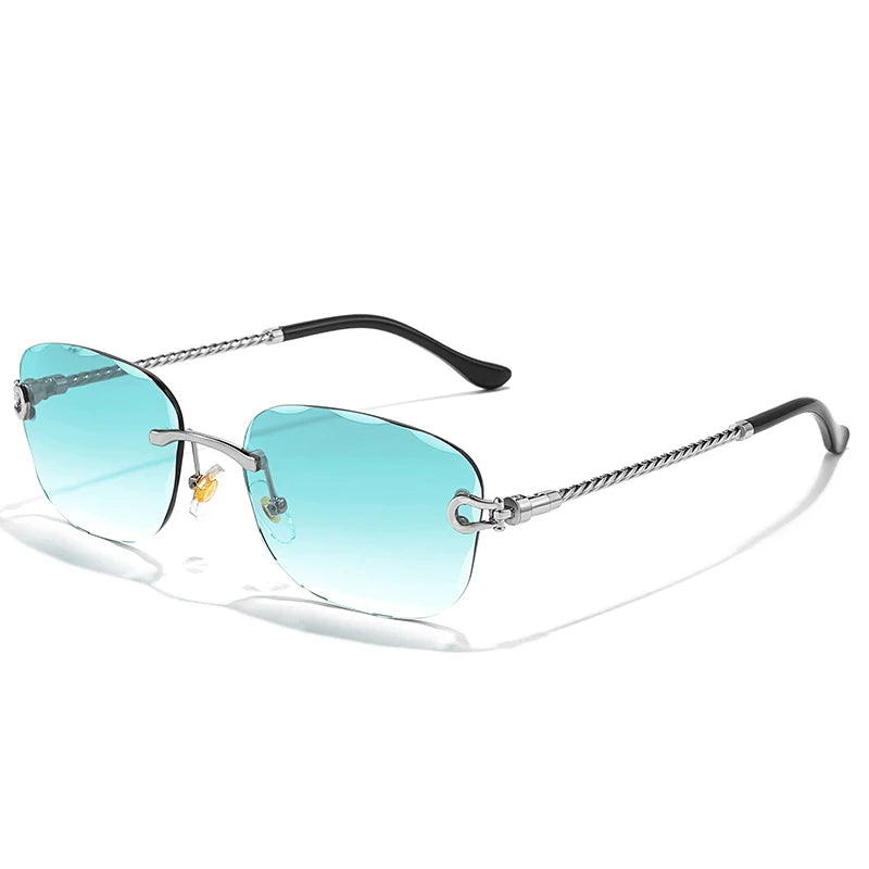 Rimless Retro Sunglasses Unisex Design