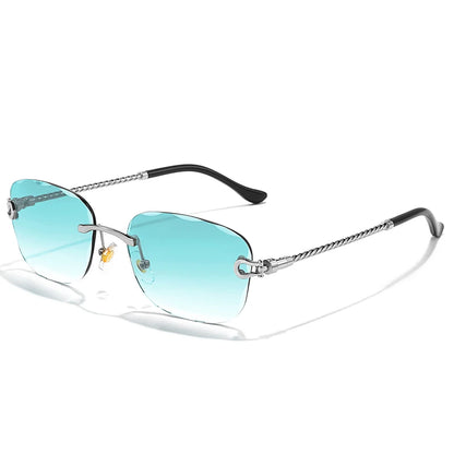 Rimless Retro Sunglasses Unisex Design