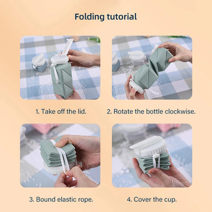 620ml Folding Silicone Portable Water Bottle for Sports and Travel
