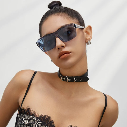 Acetate Square Rectangular Polarized Eyewear with Uv400 Lens