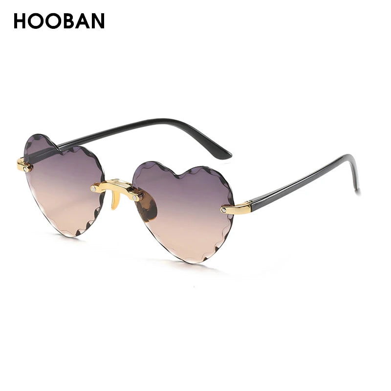 Lovely Rimless Heart Shape Women Sunglasses
