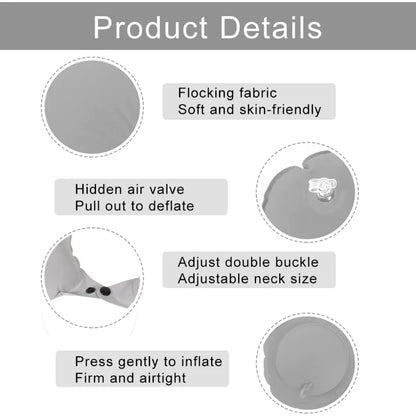 1pc Inflatable U-Shape Travel Neck Pillows