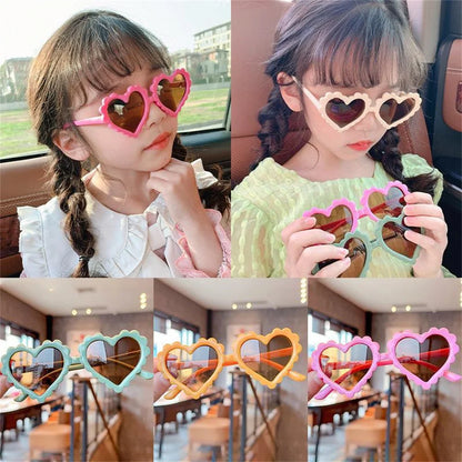 Cartoon Heart Kids Sunglasses with UV Lens