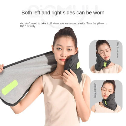 Memory Foam Pillow, Neck Support Cushion with Washable Cover for Plane, Train and Car