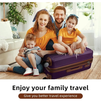Lightweight Expandable Hardshell Suitcase Set with Spinner Wheels, TSA-Approved Lock