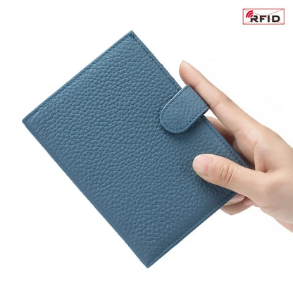 New Genuine RFID Ultra-thin Multifunctional Ticket Holder Passport Certificate Wallet Storage Bag for Women