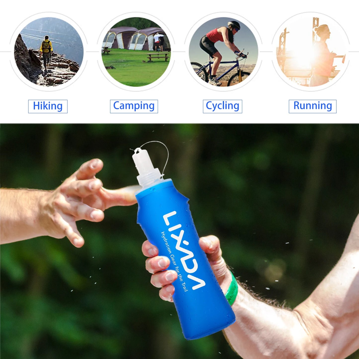 500ml Outdoor Sport Soft Folding  Water Bottle