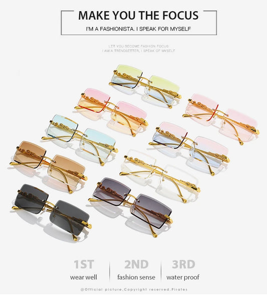 Rimless Rectangle Sunglasses