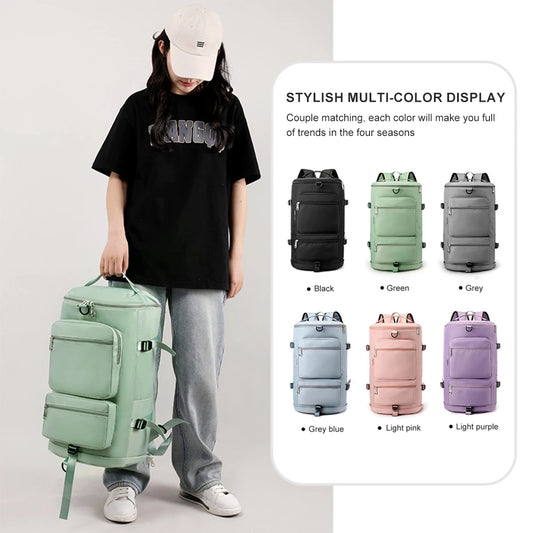 Large Capacity Backpack for Sports, Fitness, Travel with Wet and Dry Separation