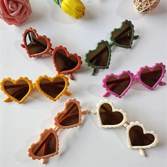 Cartoon Heart Kids Sunglasses with UV Lens