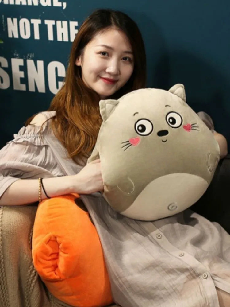 3 In1 Stuffed Hand Warmer Bag Cartoon Animal Pillow/Blanket