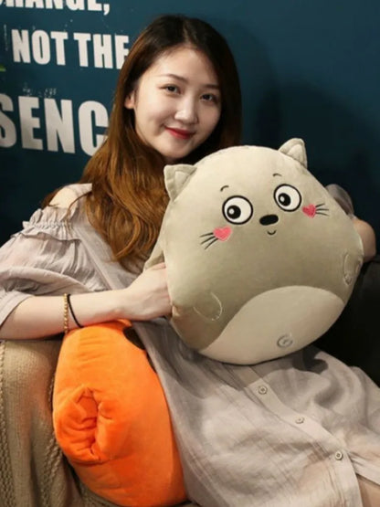 3 In1 Stuffed Hand Warmer Bag Cartoon Animal Pillow/Blanket
