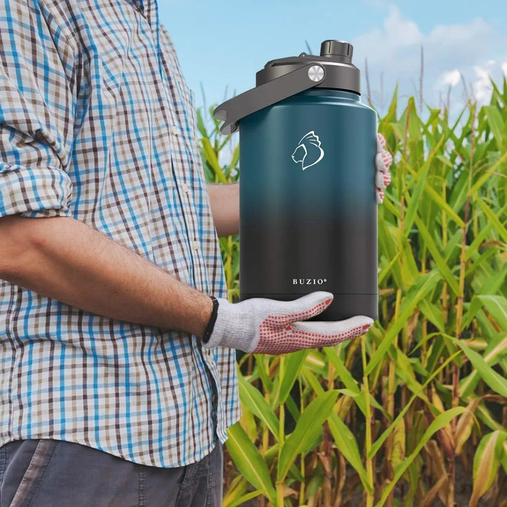 One Gallon Vacuum Insulated 18/8 Food-Grade Stainless Steel Jug, with 2 Stainless Steel cups