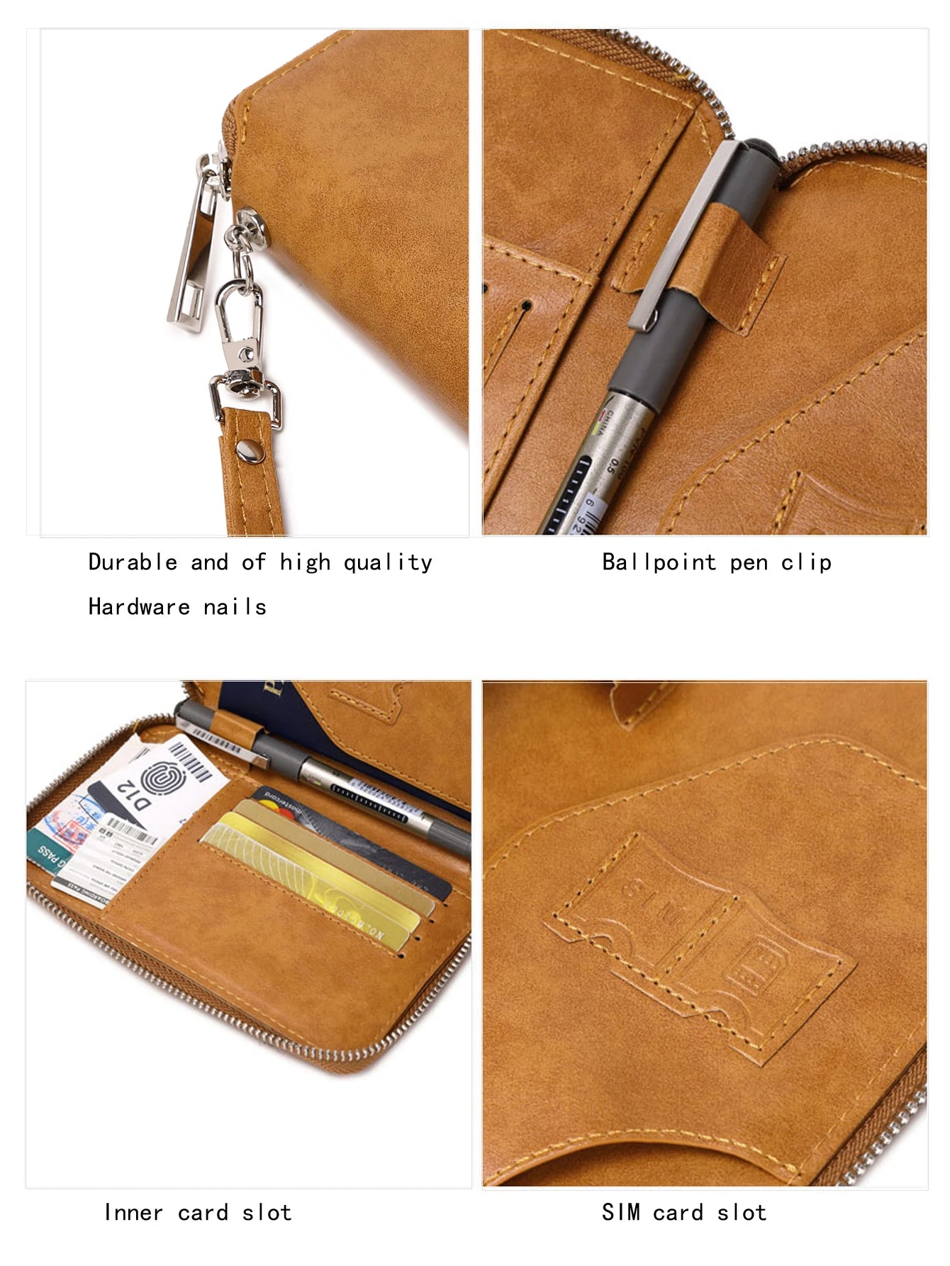 RFID passport holder multifunctional PU leather wallet holder unisex