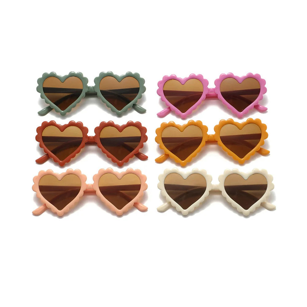 Cartoon Heart Kids Sunglasses with UV Lens