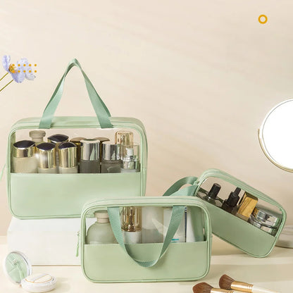 Travel Toiletry Bag, Matte Translucent Bag with Handy Handle, Organizer