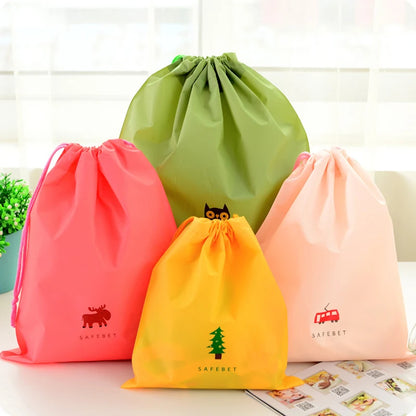 1pc Drawstring Bags For Travel. Essential Waterproof Pouch
