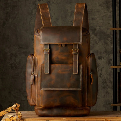Large Vintage Handmade Genuine Leather Shoulder Bag