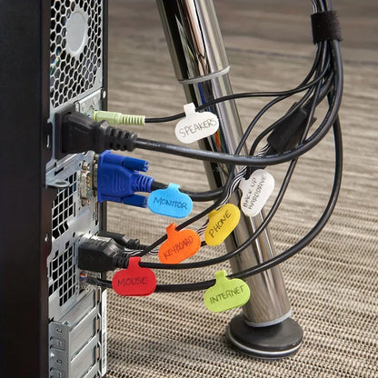 10/20pcs Cable Tie labels, Multi colored Reusable With Write-on area