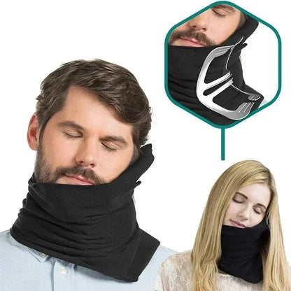 Ergonomic Neck Pillow for Airplane Travel, Car Side Sleeping and Office Napping