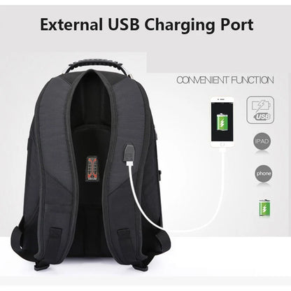 Swiss-Multifunctional bag 17 Inch Laptop Backpack, USB Charging Port,