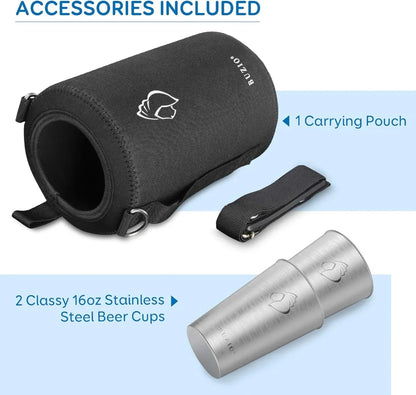 One Gallon Vacuum Insulated 18/8 Food-Grade Stainless Steel Jug, with 2 Stainless Steel cups