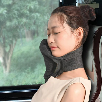 Memory Foam Pillow, Neck Support Cushion with Washable Cover for Plane, Train and Car