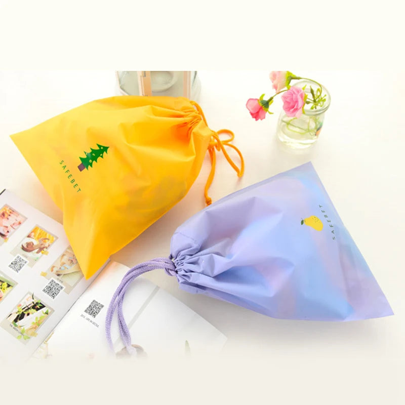 1pc Drawstring Bags For Travel. Essential Waterproof Pouch
