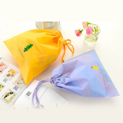 1pc Drawstring Bags For Travel. Essential Waterproof Pouch