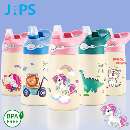 400ML Children Thermal Bottle Unicorn Water Bottle for Travel or School Free of BPA