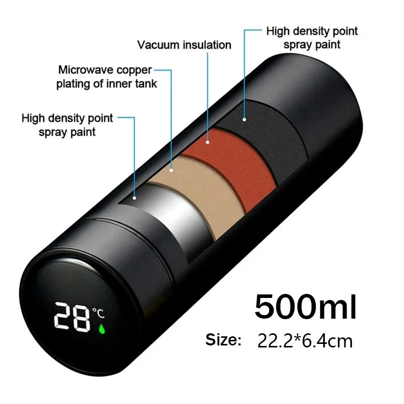 500ml Intelligent Temperature Cold/Hot Stainless Steel Vacuum Flask