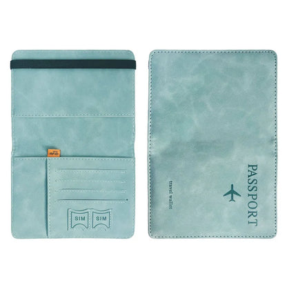 RFID Vintage Business Passport Covers Holder Multi-Function ID Bank Card PU Leather Wallet Case Travel Accessories