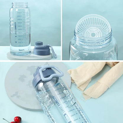 1.5 Liter Sport Water Bottle with Filter 2200ml Large Capacity Drinking Kettle