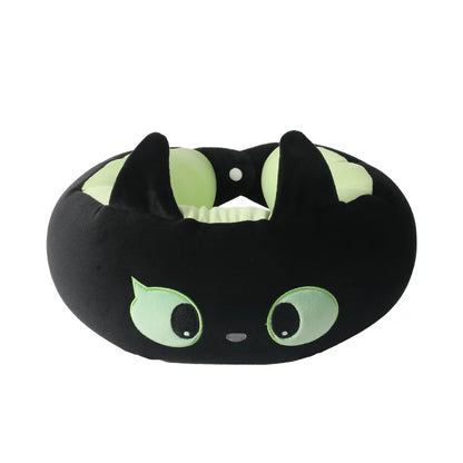 Cartoon Neck Pillow  Dual-purpose U-shaped Pillow Black Cat Series